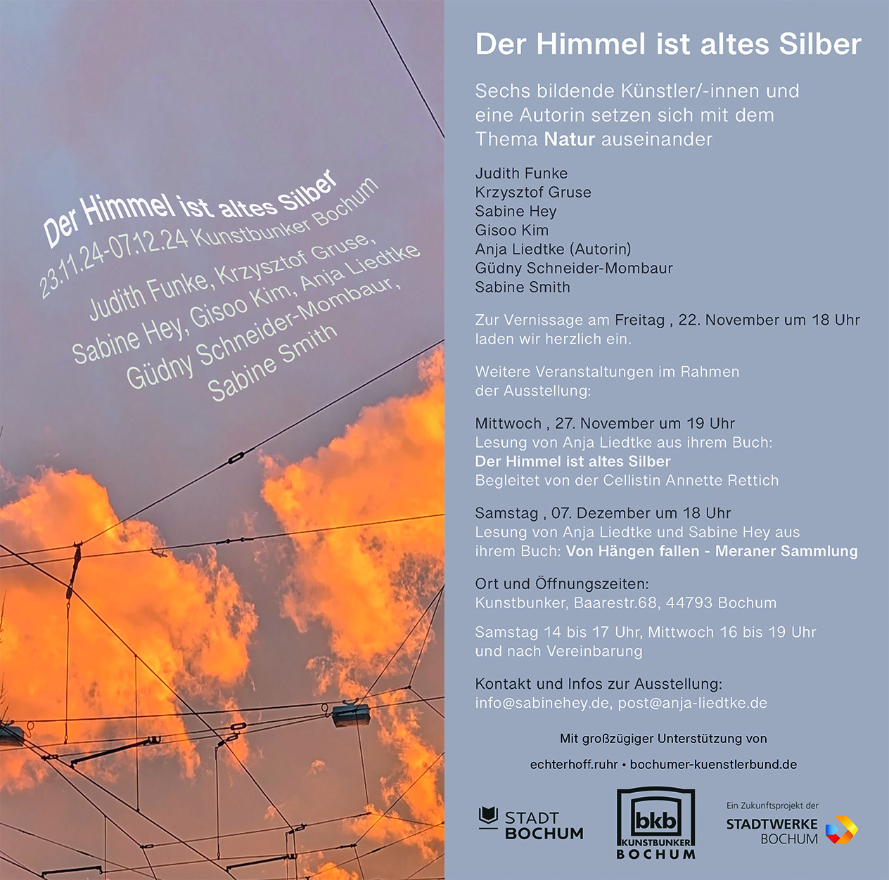 Der Himmel ist altes Silber